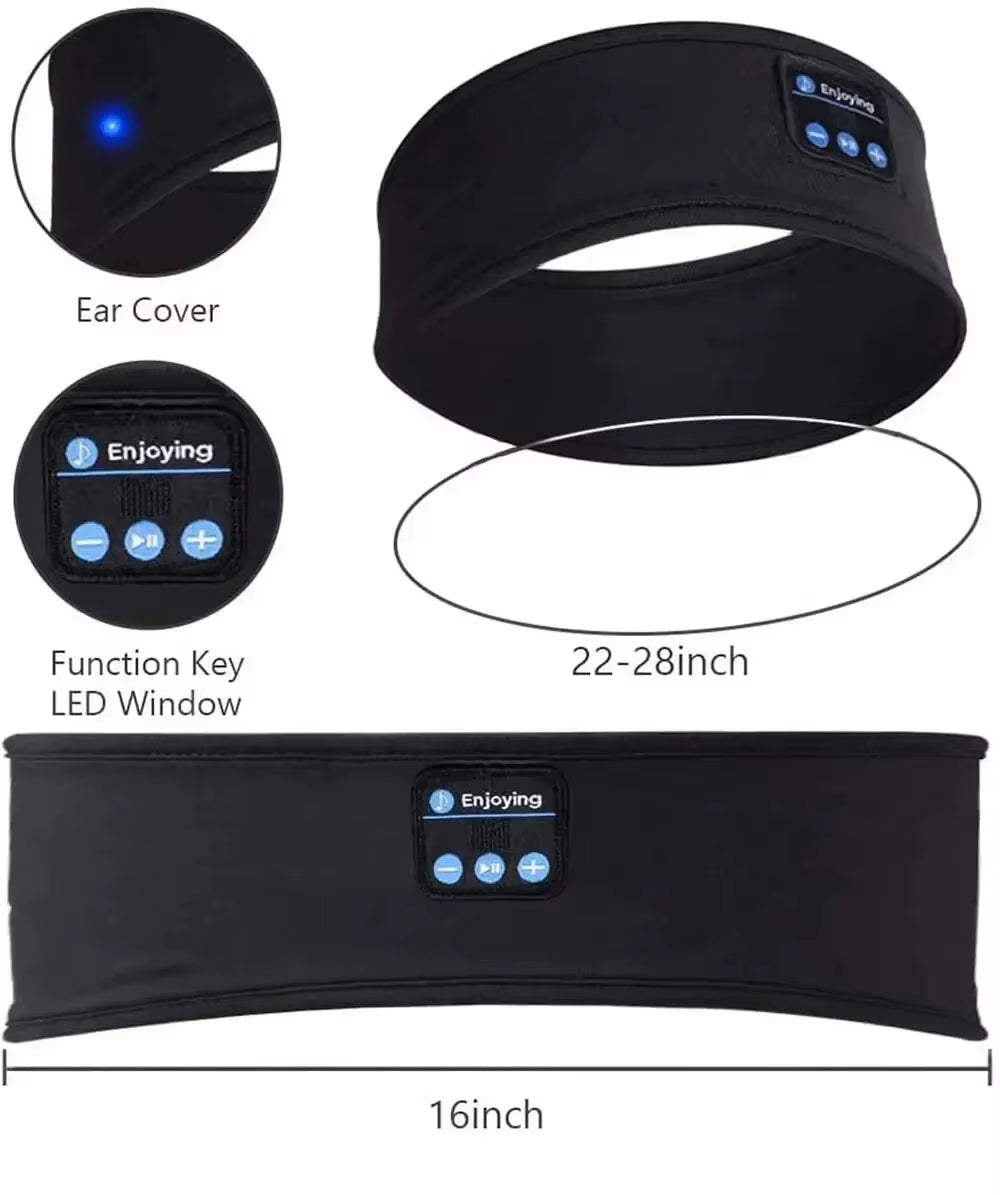 Bluetooth 5.0 Earphones Sports Sleeping Headband Elastic Wireless Headphones Music Eye Mask Wireless Headset Headband