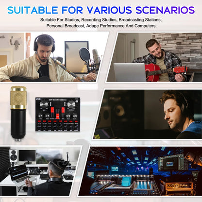 Microphone for Podcast Equipment Bundle and Studio Recording Equipment, USB Microphone, DJ18 Microphone for Computer, Perfect for Recording Podcasts and Live Streaming, White
