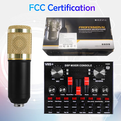 Microphone for Podcast Equipment Bundle and Studio Recording Equipment, USB Microphone, DJ18 Microphone for Computer, Perfect for Recording Podcasts and Live Streaming, White